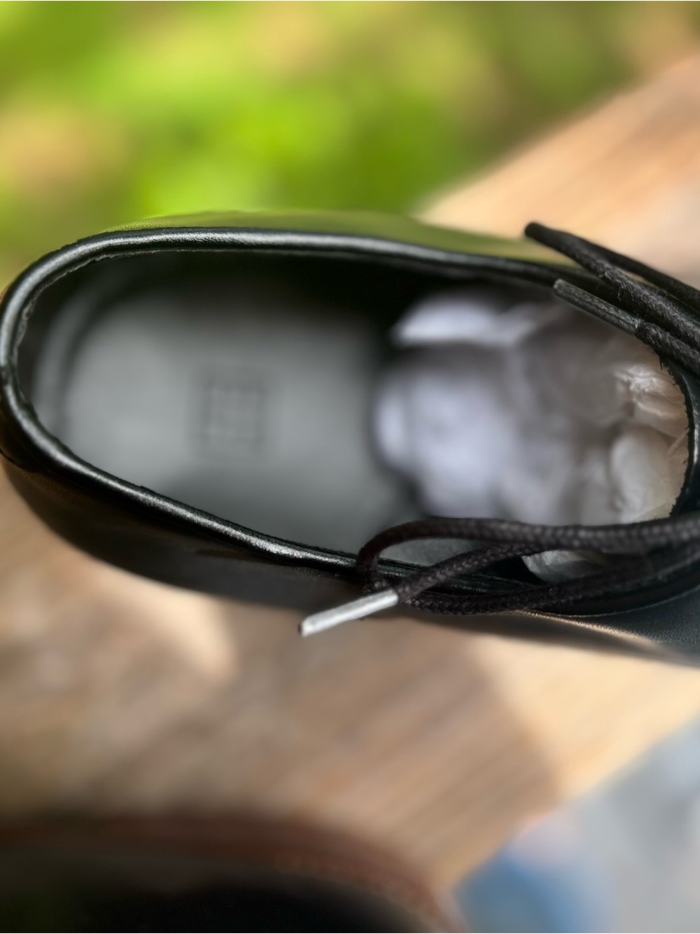 The Black Tux | Men's Black Leather Derby Shoes with Contrast Welt | Size 10 - Picture 10 of 11